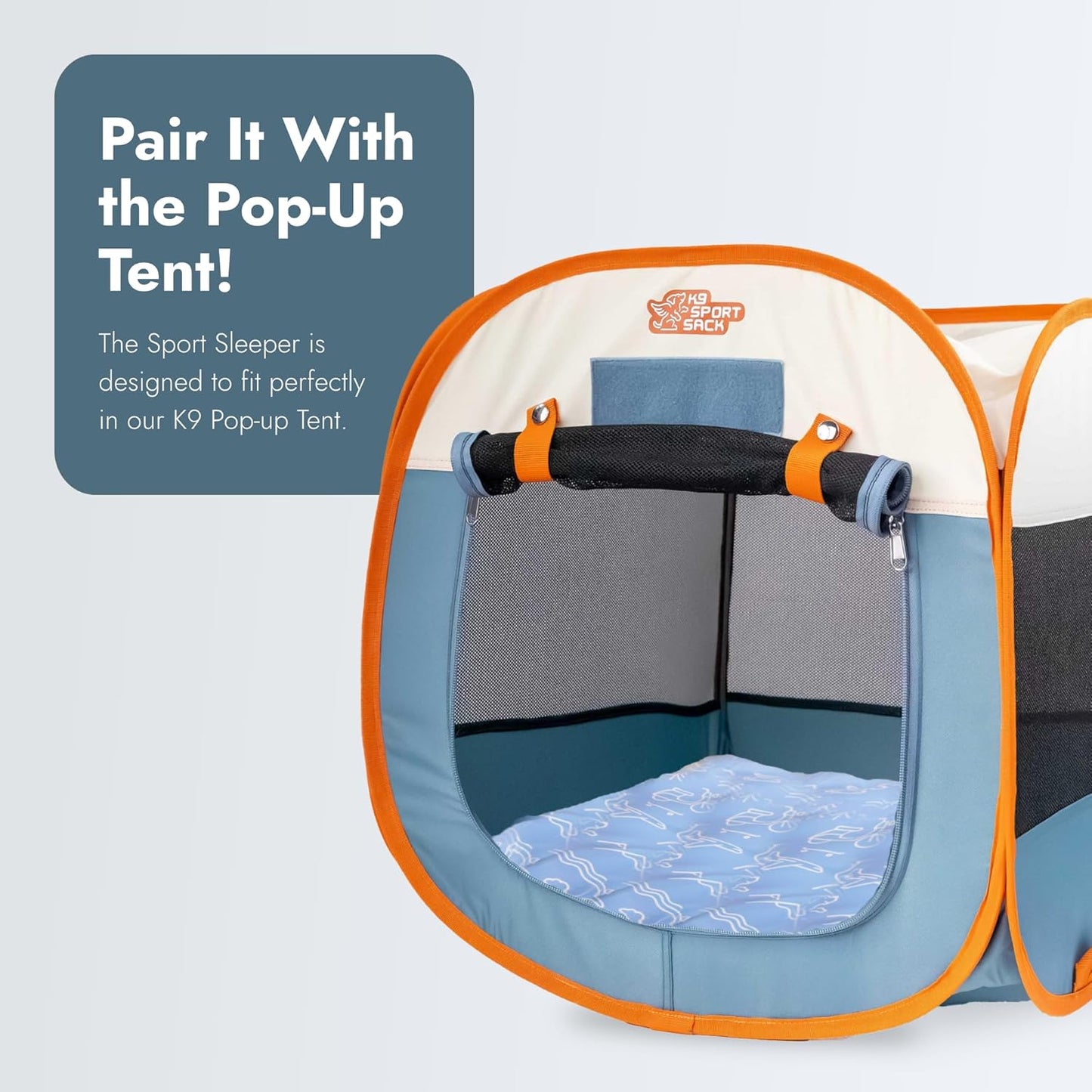 K9 Sport Sack Sleeper with Blue Slip Cover - Large/Extra Large (3” x 28” x 28”) - Inflatable Dog Bed with Carrying Case - Lightweight, Durable Design Ideal for Travel