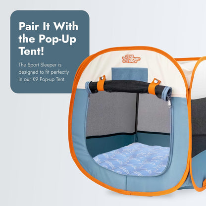 K9 Sport Sack Sleeper with Blue Slip Cover - Large/Extra Large (3” x 28” x 28”) - Inflatable Dog Bed with Carrying Case - Lightweight, Durable Design Ideal for Travel