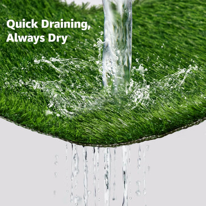 LOOBANI Large Dog Grass Pad with Tray - 35x23in Dog Litter Box with 2 Artificial Grass Patch + 2 Washable Pee Pads - Quickly Absorbency Indoor Outdoor Potty for Patio Balcony Apartment Use