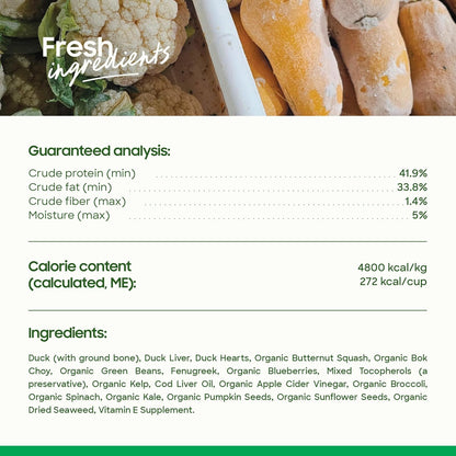 smallbatch Pets Freeze-Dried Raw Dog Food – Duck Recipe – 7oz Small Bites – Grain Free, High Protein, Complete Meal or Topper – Made in USA with Organic Produce & Humanely Raised Duck