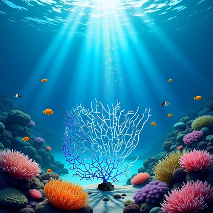 Blue Artificial Coral Branch Aquarium Decoration, Faux Ornament Fish Tanks Landscape Sea Fan Decorations Artificial Coral Branch Aquarium Décor