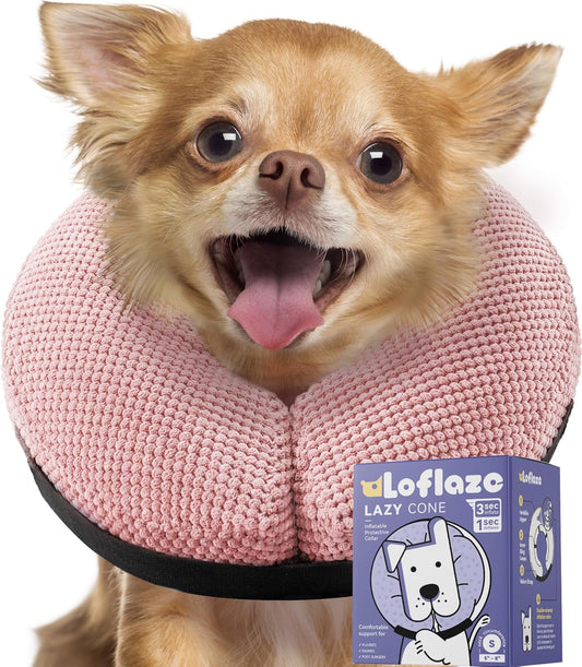 Soft Inflatable Dog Cone for Large Medium Small Dogs Cats - Neck Donut, E Collar Alternatives for Recovery