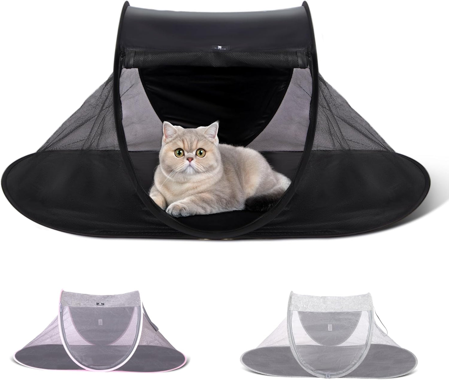 X-ZONE PET Outdoor Cat Tent, Pop Up Cat Playpen, Pet Enclosure Suitable Birds and Small Animals Black