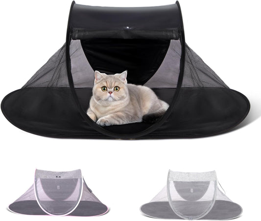 X-ZONE PET Outdoor Cat Tent, Pop Up Cat Playpen, Pet Enclosure Suitable Birds and Small Animals Black
