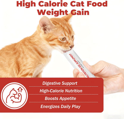 High Calorie Nutrition Paste for Cats – 12g x 30 Bars- Provides Weight gain and Appetite Support for picky or underweight Cats - Contains Taurine, DHA Colostrum - Promotes Vitality and Healthy Growth