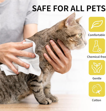 Pet Wipes for Dogs and Cats, Hypoallergenic and Unscented Grooming Wipes, Moisturizing and Deodorizing, Vet Recommended, Gentle for Paws and Body – 80 Count