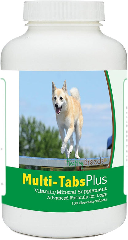 Healthy Breeds Norwegian Buhund Multi-Tabs Plus Chewable Tablets - The Vitamins & Minerals Your Dog Needs to Support Better Health from The Inside Out - 180 Count