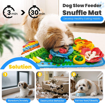 Petcare Dog Snuffle Mat and Lick Mat Set, Interactive Enrichment Dog Puzzle Toy for Puppy Small Dogs Cats Rabbits, Cognitive Sniff Foraging Mats Mental Stimulation Treat Game Slow Feeder Mats