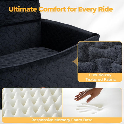 Dog Car Seat for Large Medium Dogs up to 60 lbs – Elevated Dog Booster Seat for Cars with Extra-Safe 14in High Front, Memory Foam Cushion, Washable Cover, Backseat Pet Car Bed (Black)