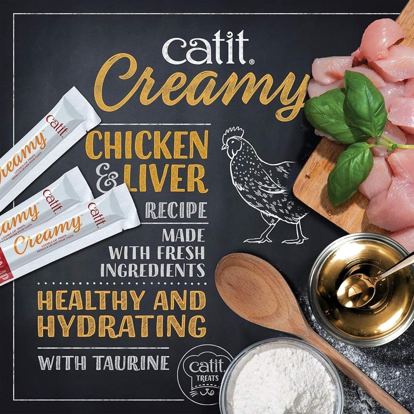 Catit Creamy Lickable Cat Treat – Healthy Variety of Flavors, 72 Pack, Hand-Feed or Serve, Nutrient-Rich Squeeze Tube, 0.5 oz Each