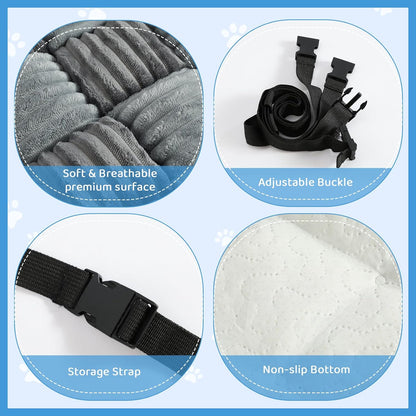 Dog Bed for Car Back Seat, Non-Slip Flannel Pet Travel Mat for Cars SUVs Trucks, Soft Thickened Pet Car Seat Cover Protector, Easy to Clean Portable Dog Blanket for Car Travel (23.6"x51.2", Gray)