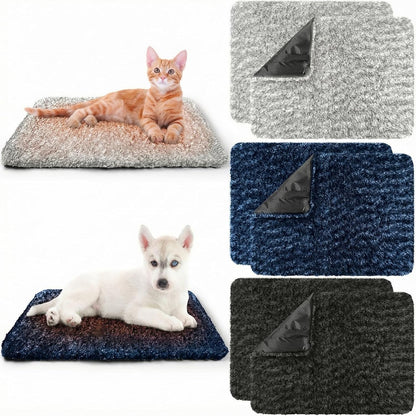 6 Pack Self Warming Cat Pads,19 x 28 Inch Self Heating Dog Cat Mats Extra Warm Thermal Pet Bed Washable Pet Crate Mat Blanket Removable Cover Non Slip for Indoor Outdoor (Grey,Black,Blue)