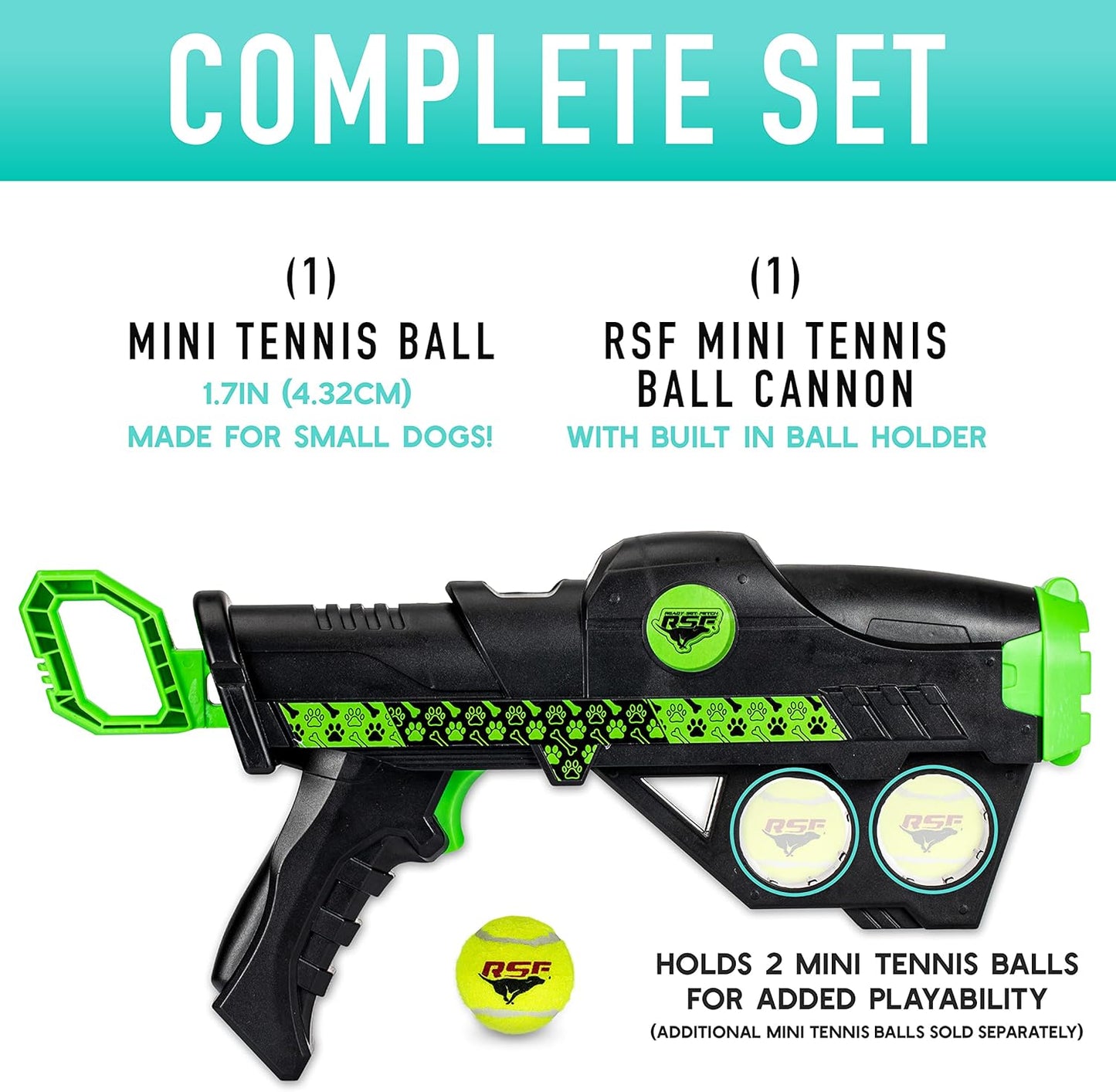 Franklin Pet Supply Co. Mini Tennis Ball Launcher for Dogs - Dog Mini Tennis Ball Thrower Cannon for Fetch + Active Play - Perfect Toy for Small Breeds