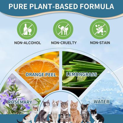 Cat Repellent Bundle, Cat Deterrent Spray + Natural Essential Oil Balls, Indoor & Outdoor Cat Scratch Prevention for Furniture, Garden, Plants, Keep Cats Out of Yard, Safe & Natural Double Protection