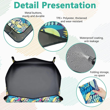 BNOSDM Raised Cat Slow Feeder Bowl and Travel Litter Box for Car, Hotels, Outings, Temporary Stays