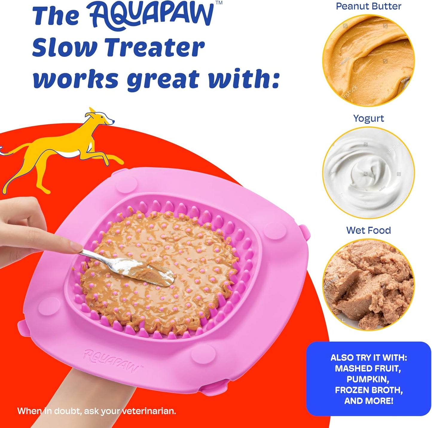 Aquapaw Lick Mat for Dogs 2-Pack XL & Small, Suction Cup Dog Slow Feeder Pad & Licking Mat for Peanut Butter Treats – Calming Dog Bathing Aid, Stress Relief & Mental Stimulation for All Breeds - Pink