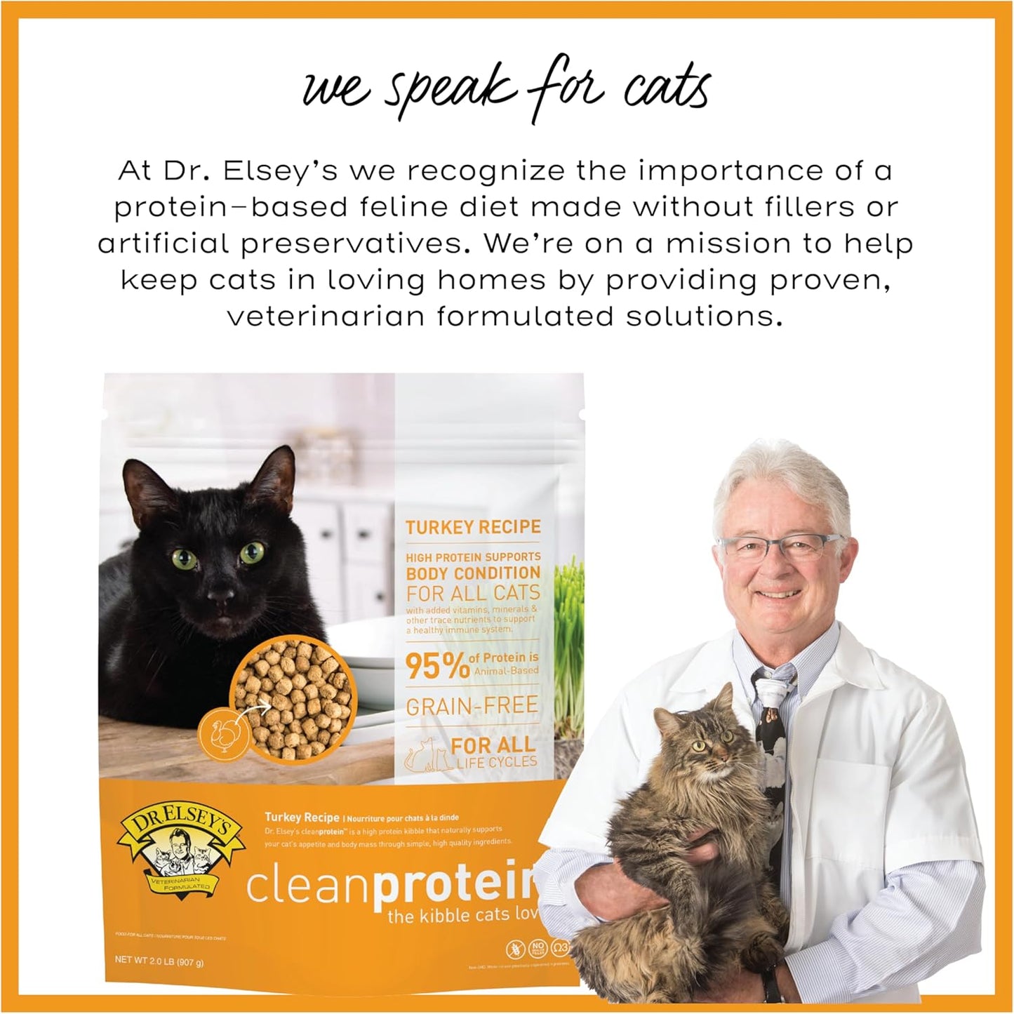 Dr. Elsey's cleanprotein Turkey Cat Kibble 2 lb. Bag
