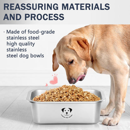 Stainless Steel Dog Bowls for Large Dogs, High Capacity Metal Dog Food Bowls, Food and Water Bowl for Larges, X-Large, and Big Dogs 1.25 Gallons