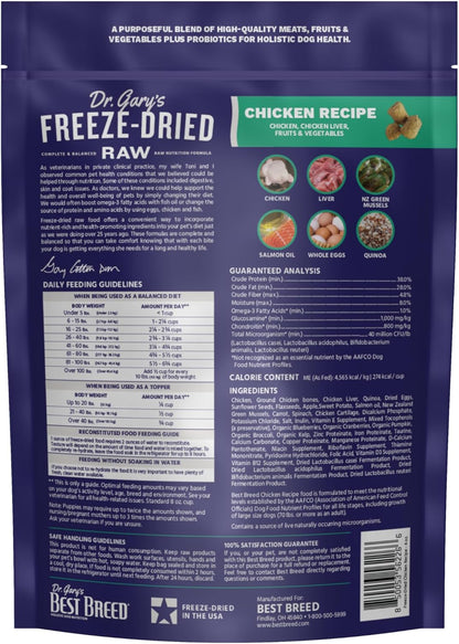 Best Breed Dr. Gary's Freeze-Dried Raw Food, Topper and Treat: Chicken Recipe - 4 oz. (Pack of 2)