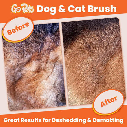 GoPets Dematting Comb for Dogs, Pet Grooming Rake, Double-Sided Dog Brush for Shedding, Deshedding Brush for Cats, Undercoat Mat Dematting Tool for Long Haired Cats, Cat Comb for Grooming Matting Hair