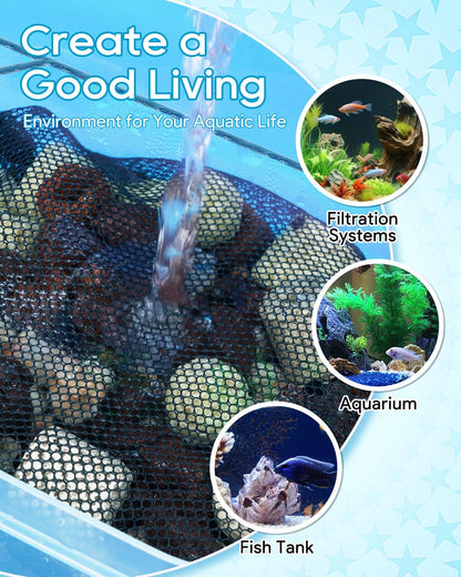 10 PCS Filter Bags for Fish Tank Large Hole, Durable Nylon Mesh Aquarium Media Bag, Reusable Zipper Filter Media Bag (7.9 x 5.5 Inch)