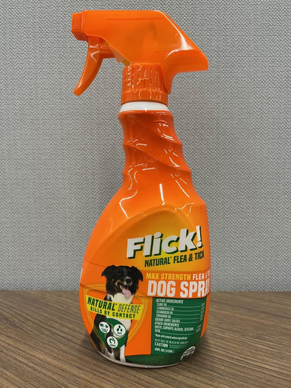 Flick! Natural Flea & Tick Max Strength Spray for Dogs, 16oz (Pack of 3)