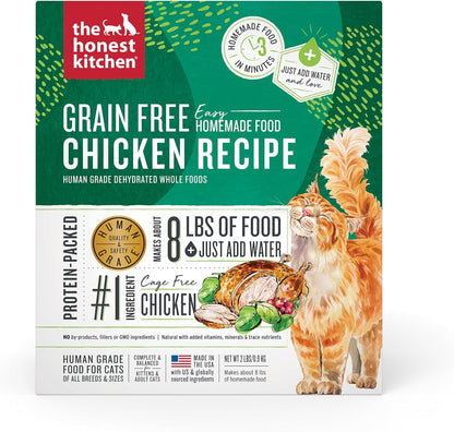 The Honest Kitchen Human Grade Dehydrated Grain Free Chicken Cat Food, 2 lb Box