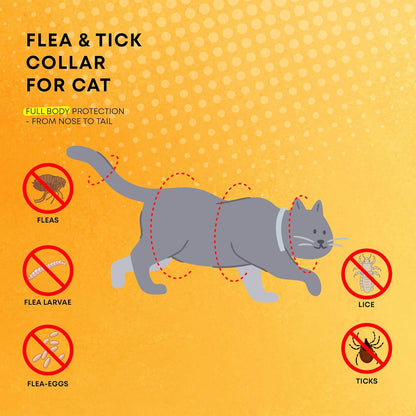 Flea and Tick Prevention Collars for Cats: Effective Pet Flea & Tick Treatment for Cats - Waterproof Adjustable Flea Tick Collars for Large & Small Cat, Outdoor Fleas Ticks Control for Kittens 4 Pack