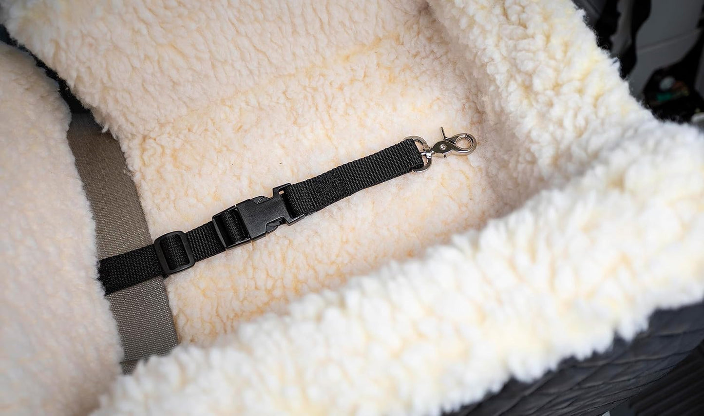 Snoozer Lookout I Car Seat - Dog Car Seats for Small Dogs, Puppy Booster Bed for Small Sized Pets up to 18 Lbs, Elevated, Washable - Size S, Black Diamond