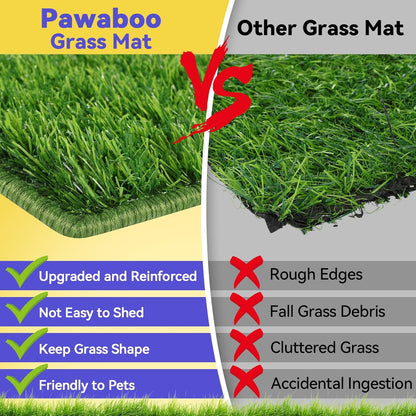 Dog Grass Pad with Tray Large, 35" x 24" Stainless Steel Dog Litter Box with 2 Premium Grass Pads & Reusable Pee Pad - Durable, Rust-Proof, Easy Clean Dog Toilet for Large Dogs Indoor Outdoor Use
