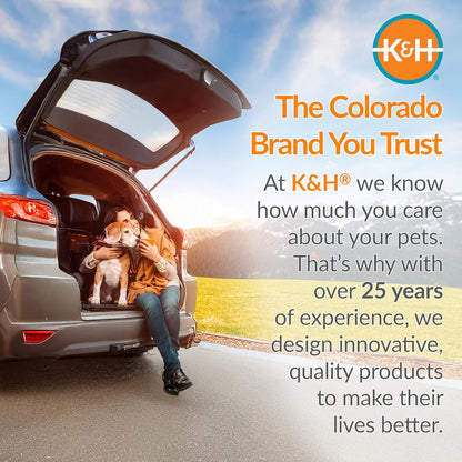 K&H Pet Products Enclosed Large Dog Car Seat, Travel Safety Carrier, Dog Travel Car Seat, Soft-Sided Covered Pet Carrier, Washable Pad, Multiple Entrances, Mesh Windows - Large 29.5 X 22 X 25.5in