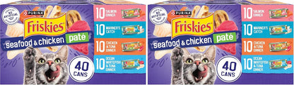 Friskies Purina Pate Wet Cat Food Variety Pack Seafood and Chicken Pate Favorites 40ct VP - (Pack of 80) 5.5 oz. Cans