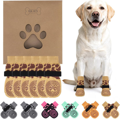 KOOLTAIL Anti Slip Dog Socks for Hot/Cold Pavement to Prevent Licking Paws, Paw Protector&Dog Boots with Grippers for Hardwood Floors,Traction Control No Twist Booties for Small Medium Large Dogs S