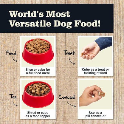 Redbarn Pet Products All-Natural Premium Rolled Dog Food, Lamb Recipe - Soft Semi-Moist Wet Formula for High Protein Diet, Training Rewards, & Treat Pill Concealer - 4 lb, 8 Count