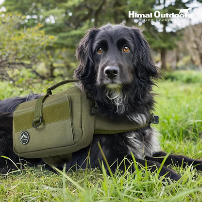 Himal Outdoors Dog Backpack & Saddle Bag, Tactical Hiking Backpack for Large Dogs with Side Pockets & Adjustable Strap