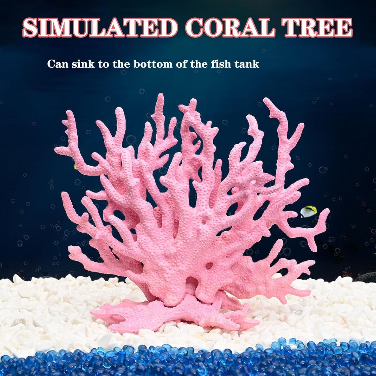 Besimple Artificial Aquarium Coral Ornament Plastic Fish Tank Plants Decoration for Aquarium Landscape (Pink)