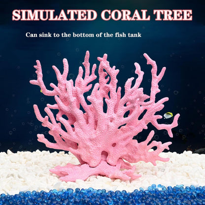 Besimple Artificial Aquarium Coral Ornament Plastic Fish Tank Plants Decoration for Aquarium Landscape (Pink)