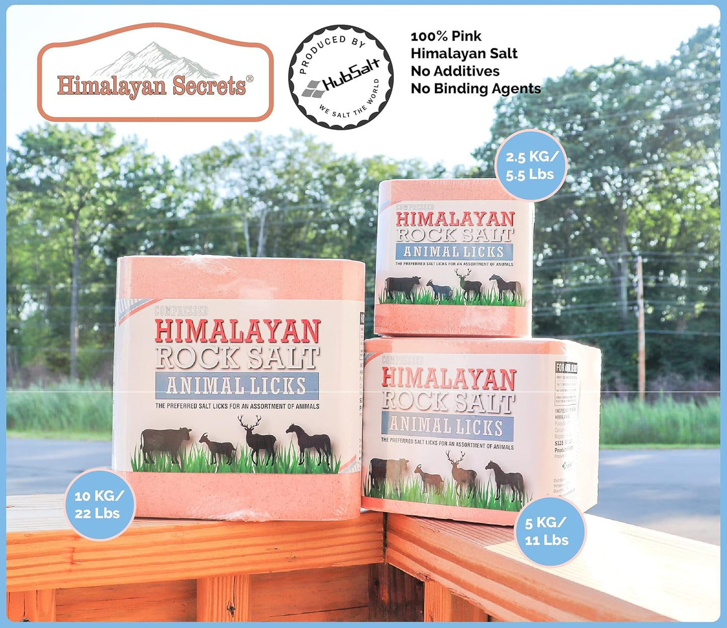 Himalayan Secrets Compressed Pink Salt Lick for Livestock and Wildlife Animals, Pure & Natural Feed Salt Block, Minerals & Trace Elements, No Additives, 11LB (5KG)