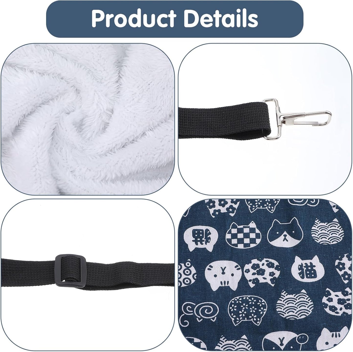 2 Pcs Cat Cage Hammock with Ball, Double Layer Soft Hanging Pet Bed for Indoor Cats, Kittens, Ferrets, Hamsters, Rabbits and Small Animals, 2 Styles