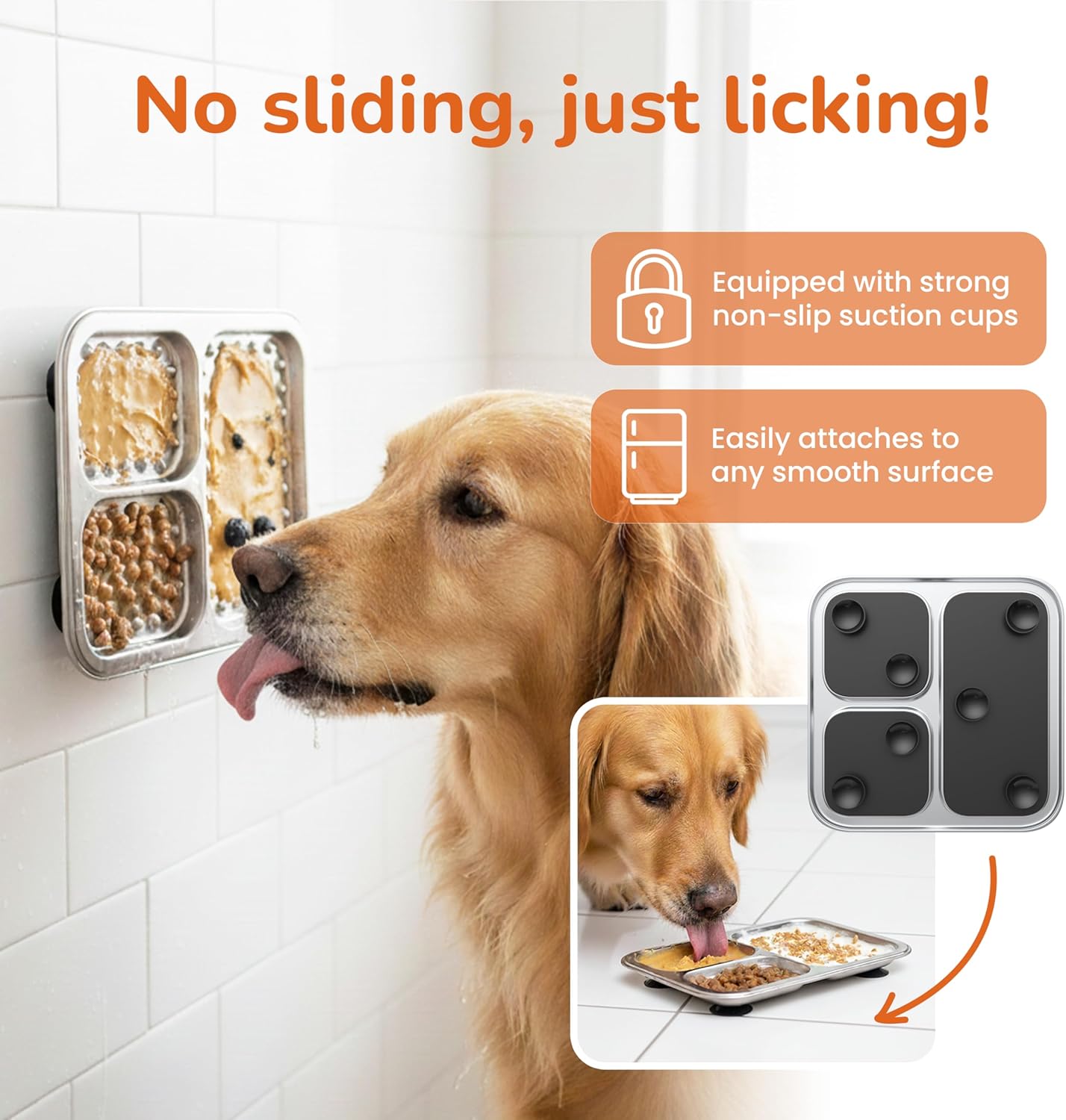 2 Pack - Stainless Steel Lick Mat for Dogs & Cats, Large Non-Slip Slow Feeder Pad with Suction Cups, Chew-Proof Dog Licking Mat for Anxiety Relief, Bathing & Grooming Time