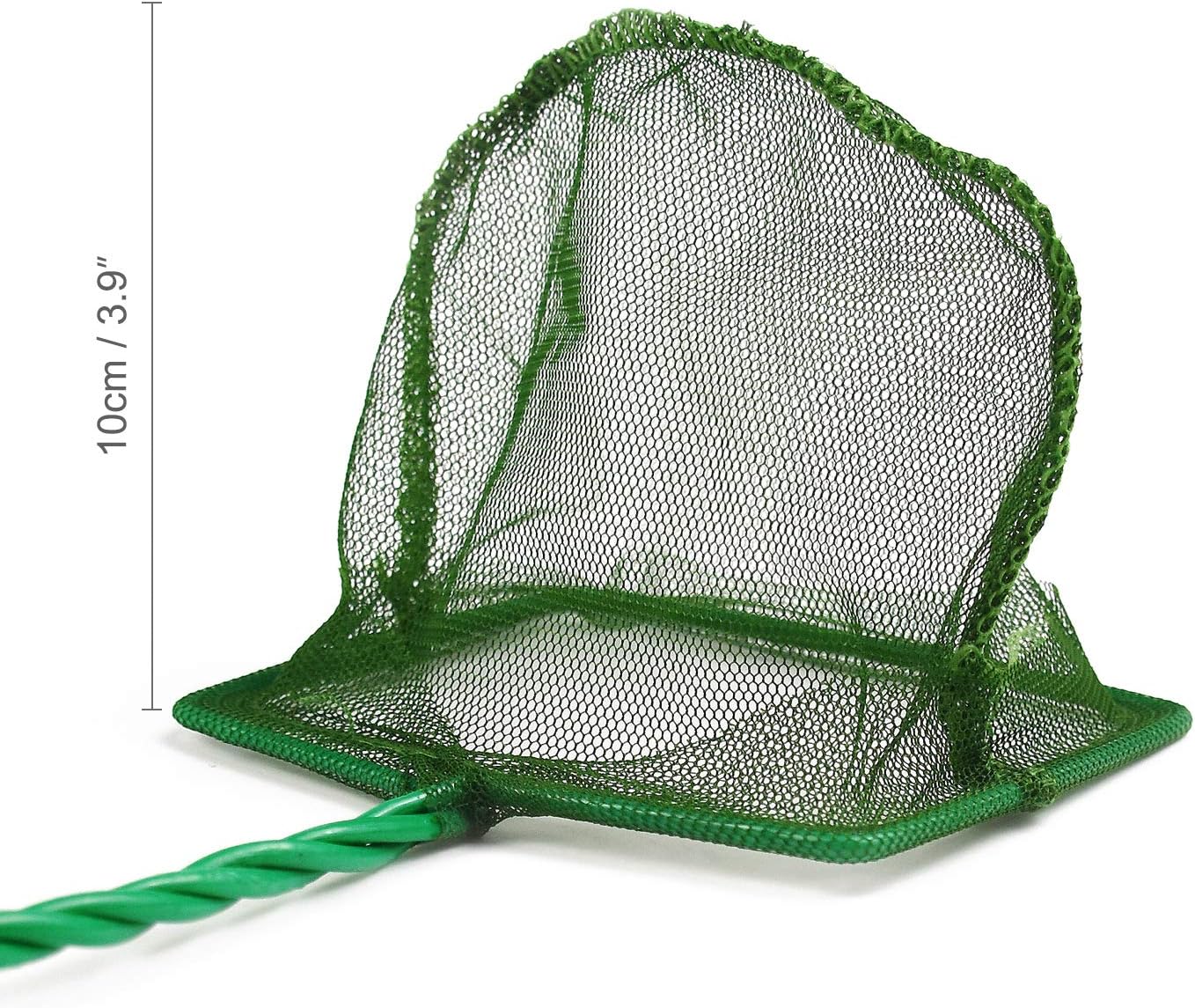 4 Pcs Aquarium Fish Net, 4 Inch Quick Catch Mesh Nylon Fishing Nets with Plastic Handle - Green
