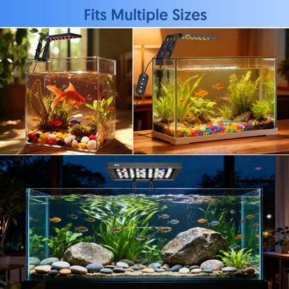 QZQ Fish Tank Light – Aquarium Light 24/7 Mode LED Aquarium Lights for Fish Tank with Adjustable Timer/Brightness, Aquarium Plant Light (16W for 12–20 Inch Tank)