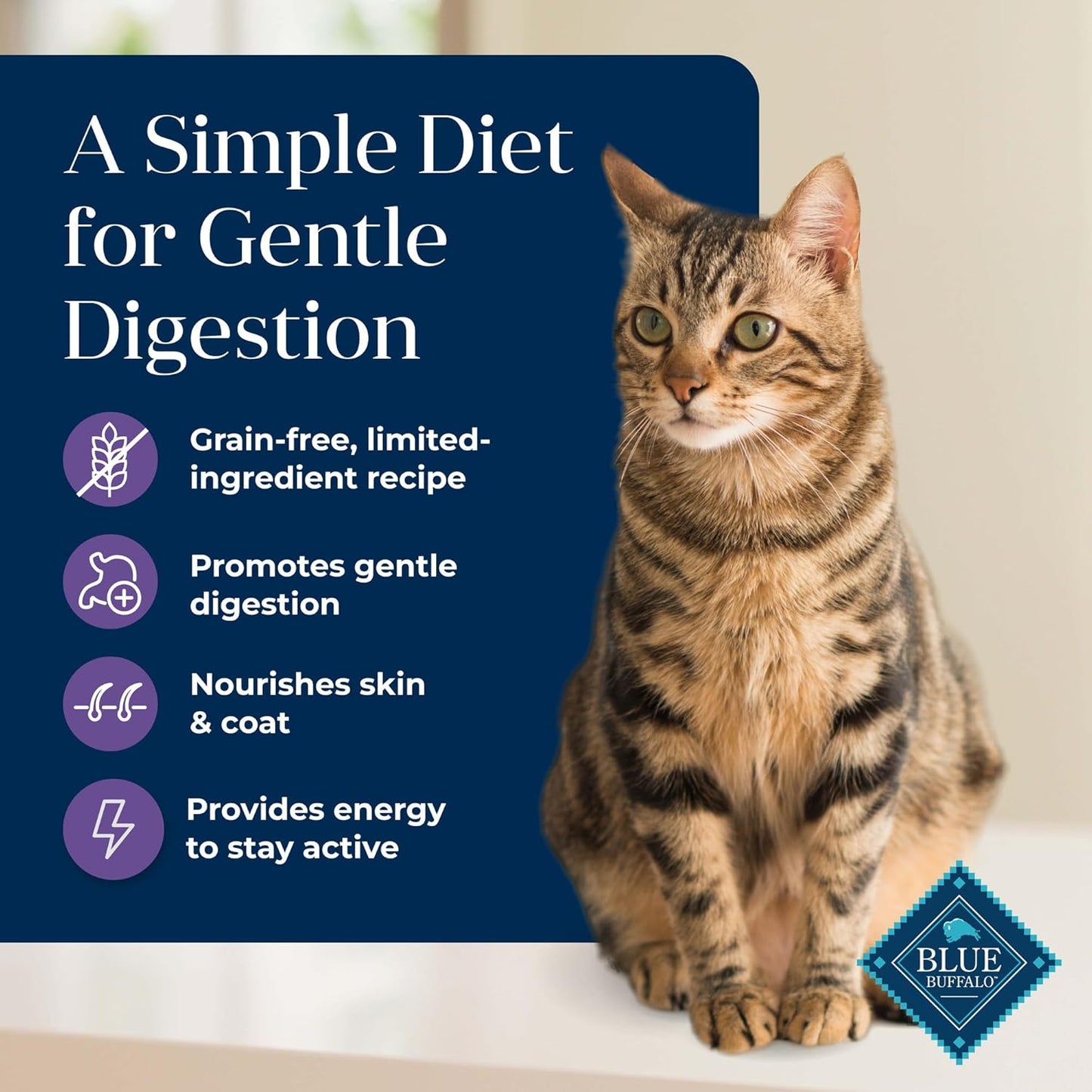 Blue Buffalo Basics Grain-Free Dry Cat Food, Skin & Stomach Care, Limited Ingredient Diet for Mature Indoor Cats, Turkey & Potato Recipe, 5-lb. Bag