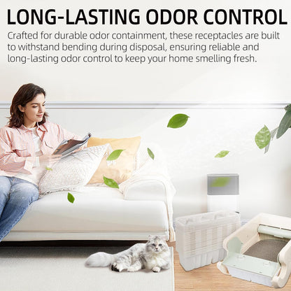 20-Pack Litter Box Waste Receptacles Compatible with Littermaid 1St/2nd Edition Automatic Cat Litter Box, Disposable Waste Receptacles for Littermaid, Convenient & Odor-Free Disposal