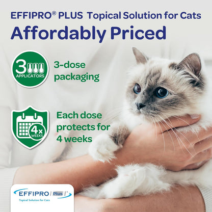 Effipro Plus Topical Solution for Cats, 3 Month Supply, Product Does Not Expire, Non-Perishable