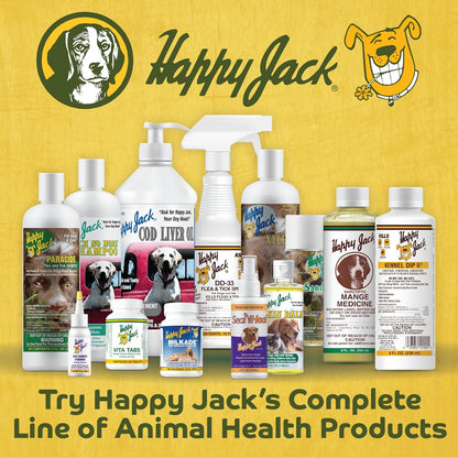 Happy Jack Flea and Tick Powder for Dogs & Puppies, Flea Powder for Flea Treatment & Control, Kills Pests, Ticks & Lice, Odorless & Non-Staining, Dust on Sleeping Quarters & Dogs (5 oz)