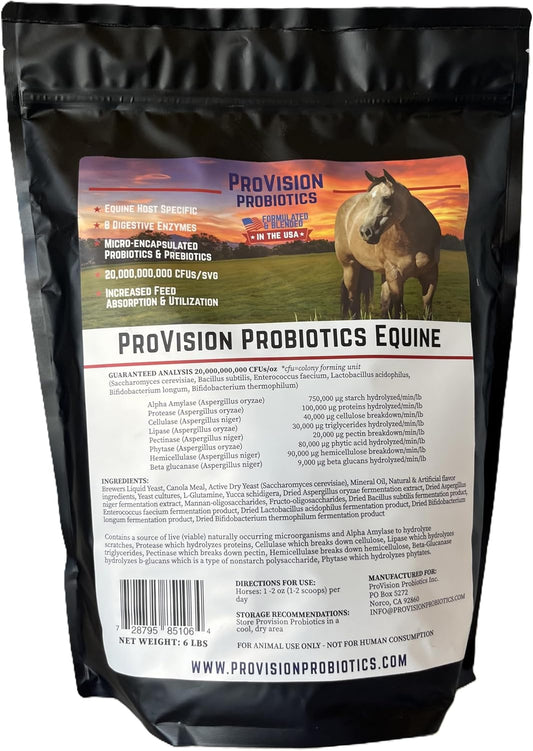 Digestive Aid for Horses - 6 lb Bag (90 Servings @ 83¢/Serv) - Probiotics, Prebiotics, and Digestive Enzymes for Gut Health, Nutrient Absorbtion & Performance