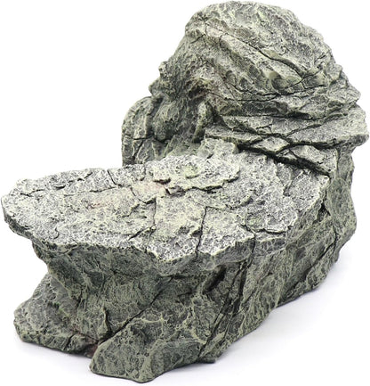 Reptile Rock Basking Platform, Gecko Hide Cave Hiding Place, Snake Cave and Hides for Reptiles, Amphibians, and Small Animals, Lizards