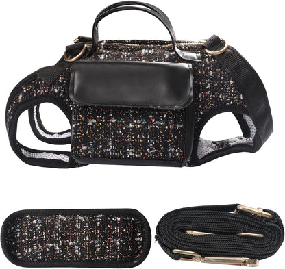 Dog Lift Harness Backpack for Small Dogs, Adjustable Straps Dog Sling Carrier for Hiking, Travel, Outdoor – Black Small