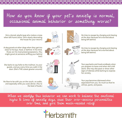 Herbsmith Calm Shen – Herbal Blend for Dogs & Cats – Natural Anxiety Remedy for Dogs & Cats – Feline and Canine Calming Supplement – 270 Tablets